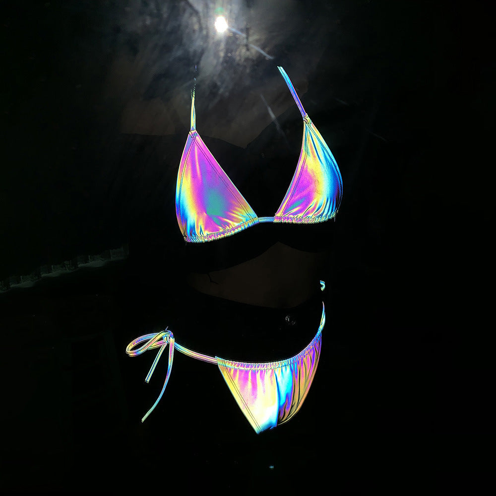 Damen cropped Bralette mit schimmerndem Effekt R&B