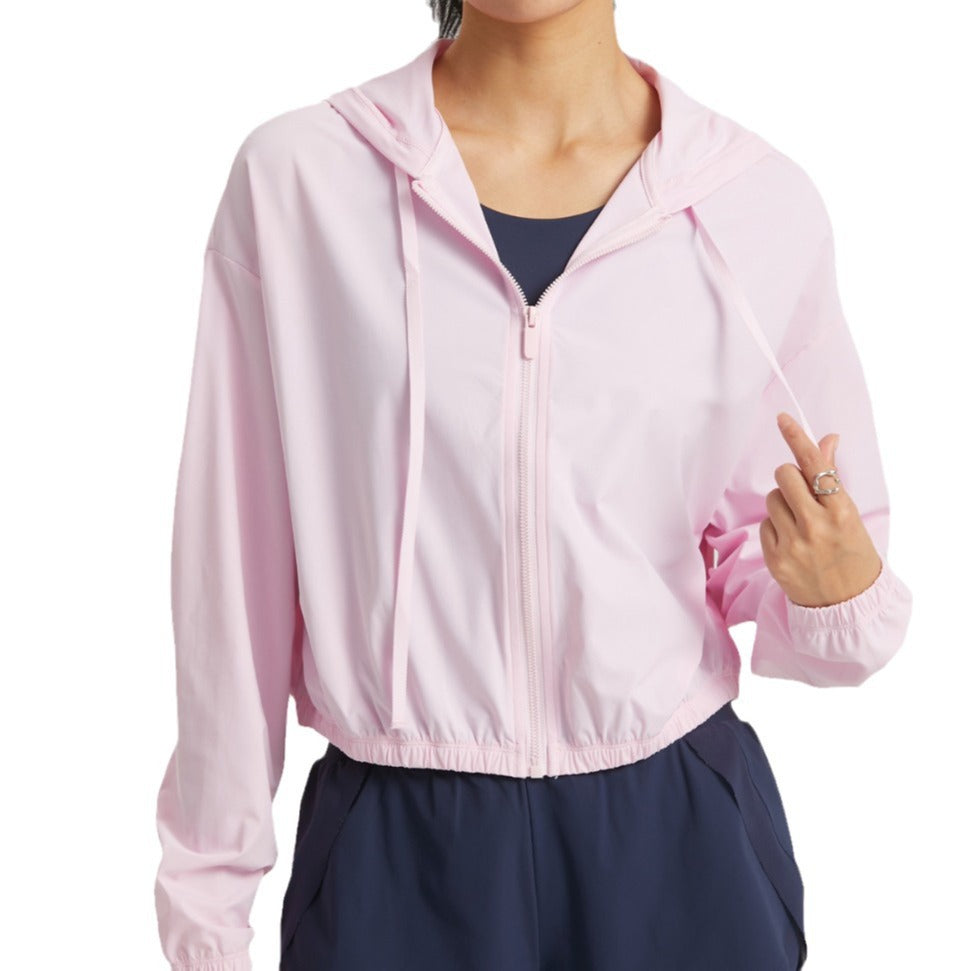 Damen Sportliche Kapuzenjacke mit großzügigem Schnitt und atmungsaktiver Materialkombination R&B