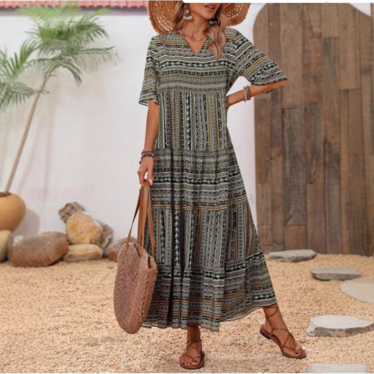 Damen Sommerkleid im Boho-Stil mit weitem Schnitt R&B