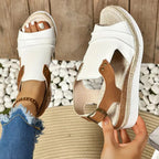 Damen Plattform-Sandalen mit breiten Riemen und elastischen Einsätzen R&B