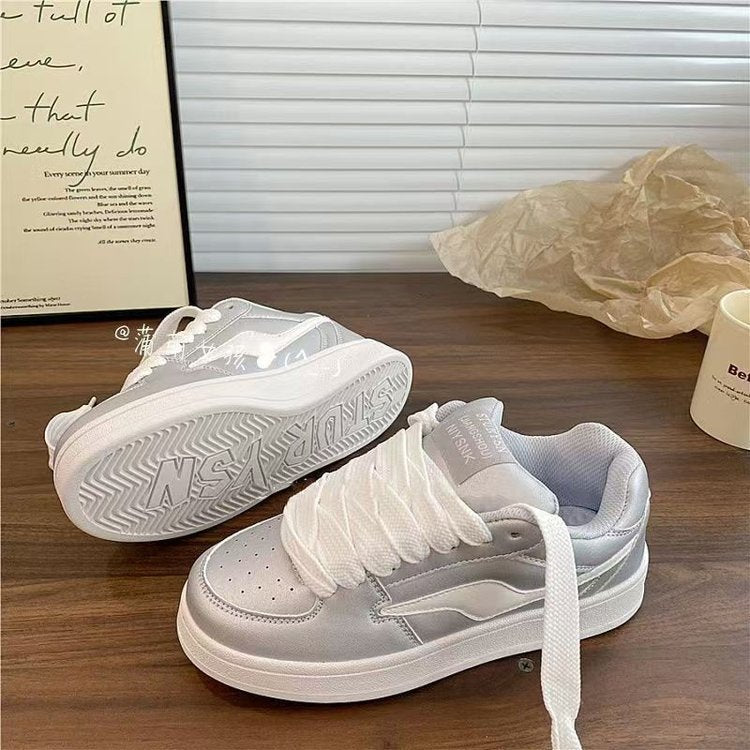 Damen Elegante und modische Sneakers mit dicker Laufsohle
