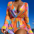 Damen Strandoutfit mit luftiger Tunika und Bikini R&B