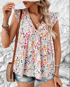 Damen Bluse mit floralem Design und voluminösen Ärmeln R&B