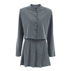 Damen Modischer Cropped Blazer mit klassischen Schultern R&B