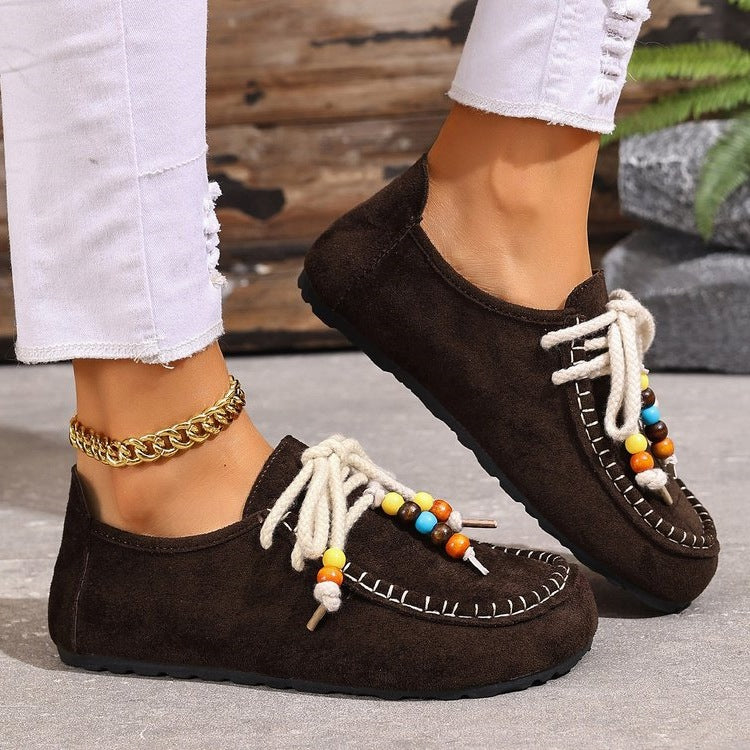 Damen Mokassins mit dekorativem Schnürdesign R&B