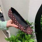 Damen Ballerinas mit gepunktetem Muster