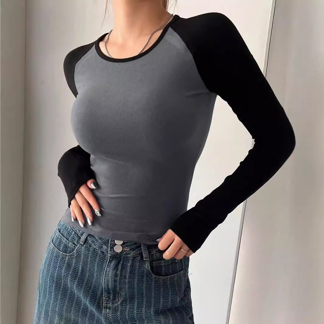 Damen Langarmshirt im sportlichen Raglan-Stil mit figurbetontem Schnitt R&B