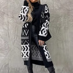 Damen Strickjacke mit kreativem Muster und lässigem Schnitt R&B