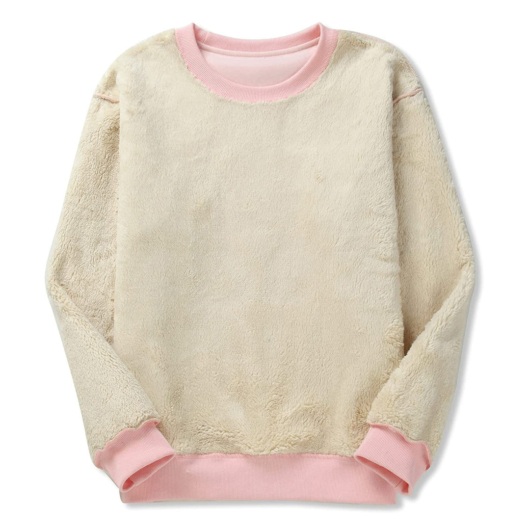 Damen Kuscheliger Sweatshirt mit weichem Innenfutter und Rundhalsausschnitt R&B