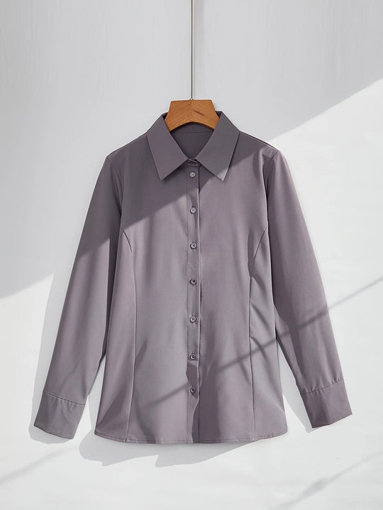 Damen Langärmlige Bluse mit elegantem Schnitt und fein strukturierter Oberfläche R&B