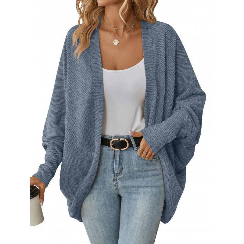 Damen lässige Strickjacke mit oversized Schnitt und lässigen Ärmeln R&B