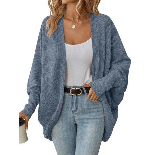 Damen lässige Strickjacke mit oversized Schnitt und lässigen Ärmeln R&B