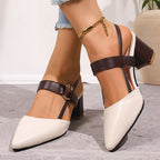 Damen Elegante Slingback-Pumps mit modischer Riemchen-Verzierung R&B