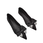 Damen elegante Ballerinas mit funkelndem Schleifendekor R&B