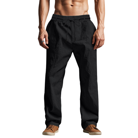 Herren lockere Freizeithose mit elastischem Bund und verstellbarem Kordelzug R&B