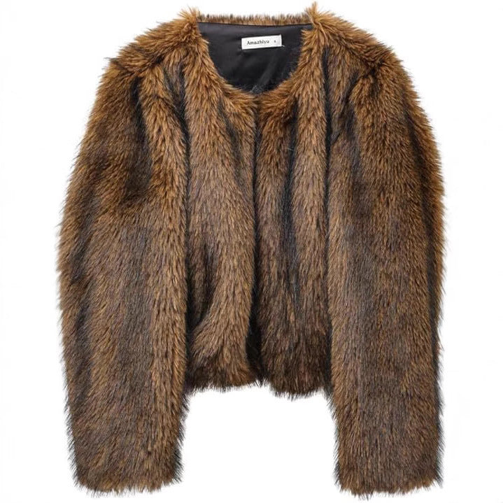 Damen Gefütterte Kunstfelljacke R&B