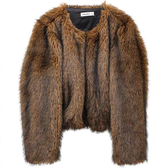 Damen Gefütterte Kunstfelljacke R&B