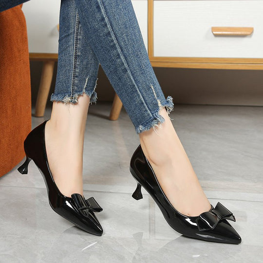 Damen elegante Pumps mit Schleifenakzent R&B