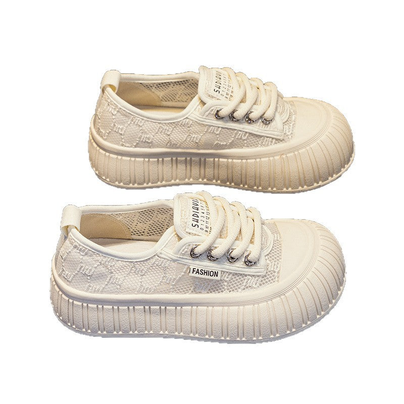 Damen Sportliche Plateausneaker mit luftiger Mesh-Oberfläche und modischem Design
