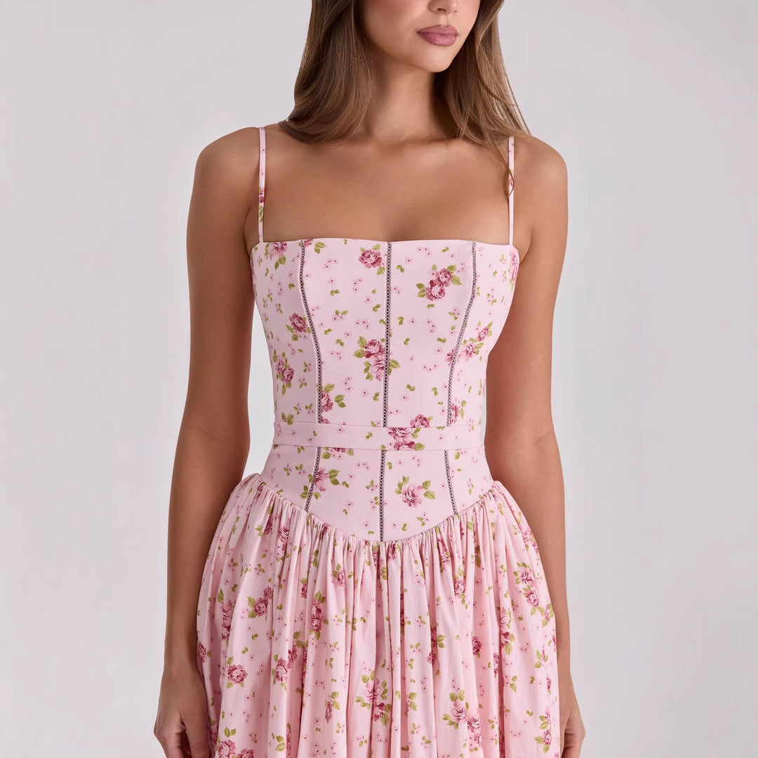 Damen Blumiges Midi-Kleid mit raffiniertem Schnitt R&B
