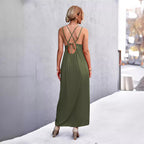 Damen Maxikleid mit feinen Spaghetti-Trägern R&B
