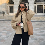 Damen modische Übergangsjacke im lässigen Oversized-Schnitt mit praktischen Taschen R&B