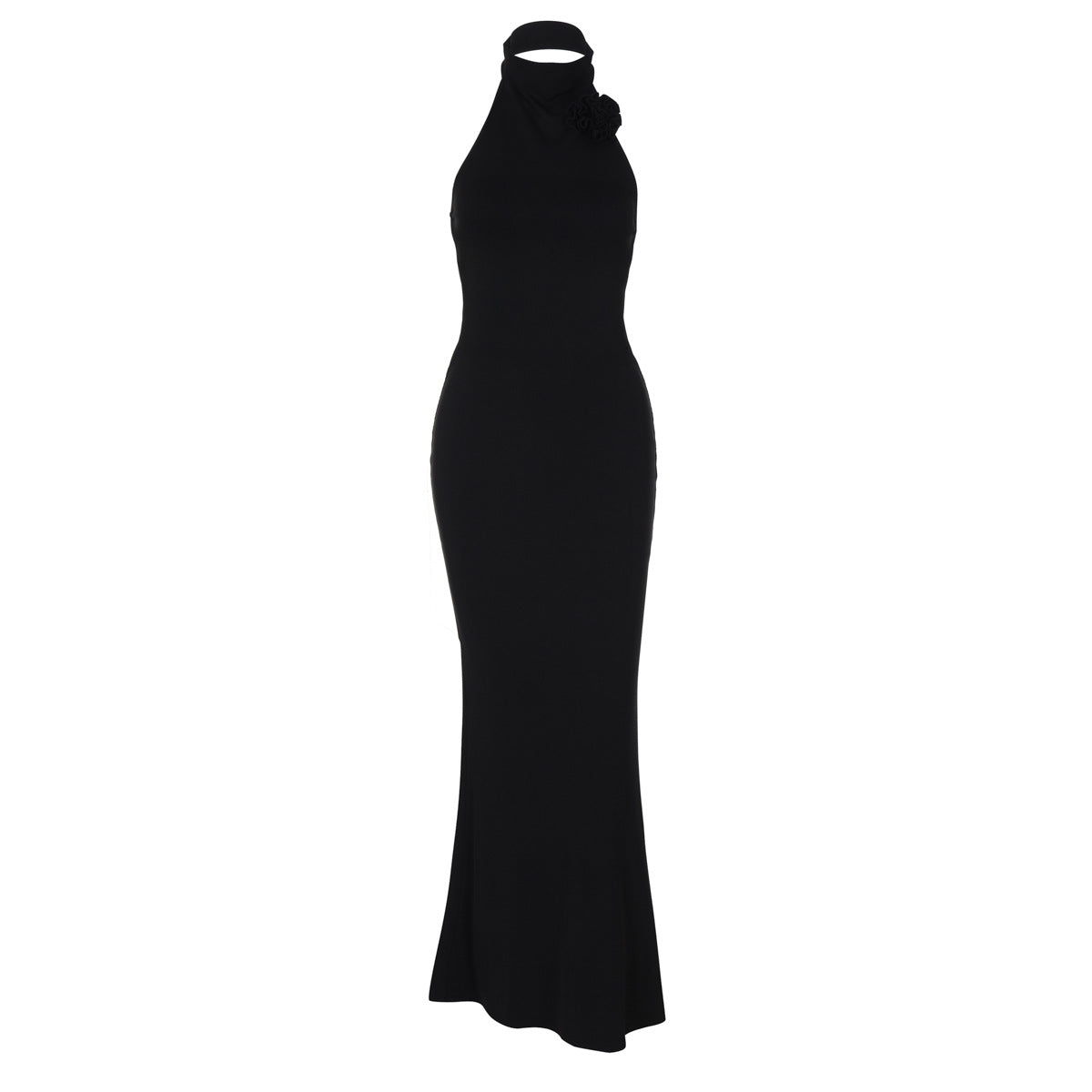 Damen Elegantes Maxi-Kleid mit raffiniertem Halter und floralem Akzent R&B