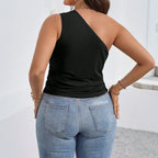 Damen asymmetrisches Top mit lässigem Schnitt R&B