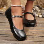 Damen Klassische Ballerinas mit verstellbarem Riemen R&B