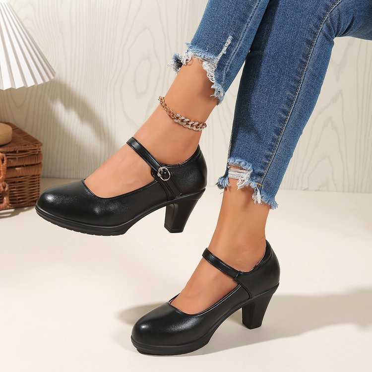 Damen Mary Jane Pumps mit elegantem Riemendesign und komfortablem Blockabsatz R&B