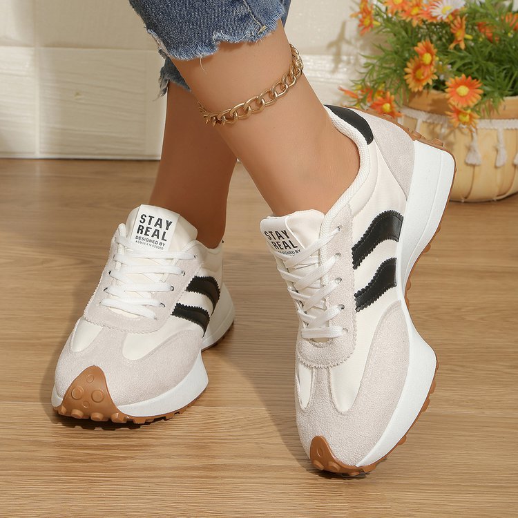 Damen Sportliche Retro Sneakers mit rutschfester Laufsohle R&B
