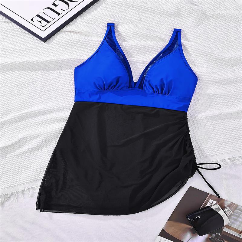 Damen Einteiler Badeanzug mit elegantem Schnitt und praktischer Wickelrock-Option R&B