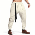 Herren lässige Struktur-Sweatpants mit verstellbarem Kordelzug R&B