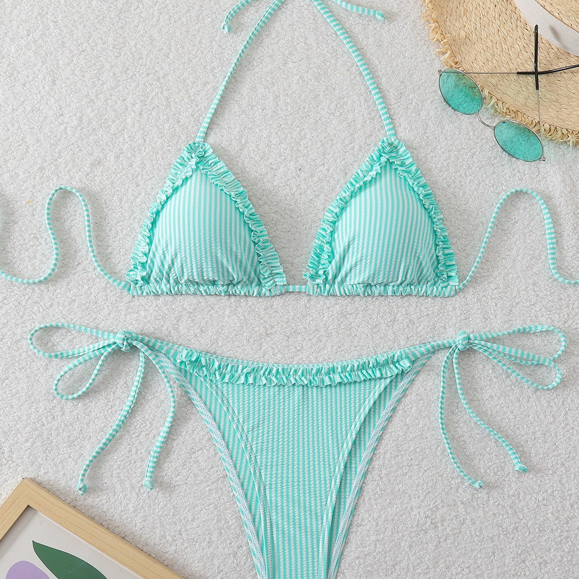 Damen Triangel-Bikini mit lässigen BindR&Bändern R&B