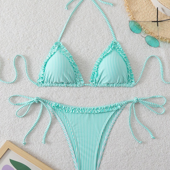 Damen Triangel-Bikini mit lässigen Bindebändern R&B