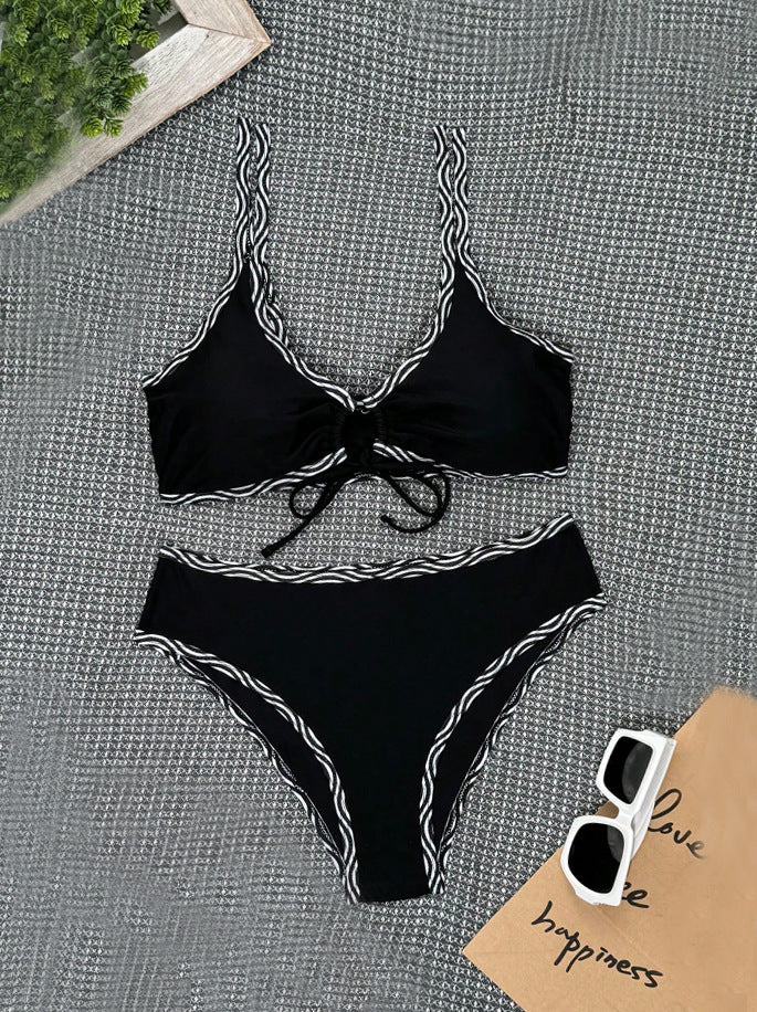 Damen Triangel-Bikini mit modischem Leopardenmuster R&B