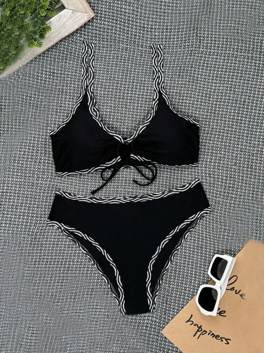 Damen Triangel-Bikini mit modischem Leopardenmuster R&B
