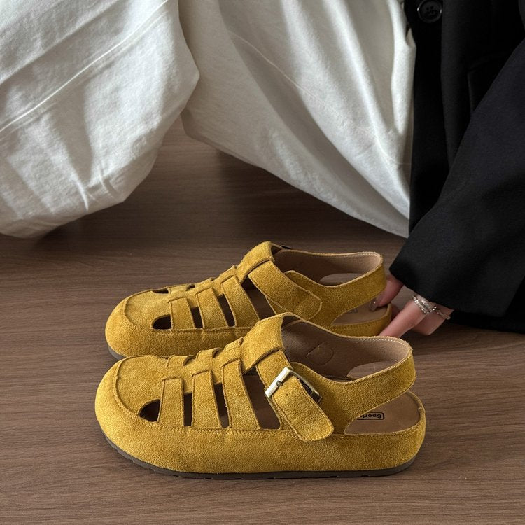 Damen Komfortable und stilvolle Ledersandalen mit verstellbarem Riemen R&B