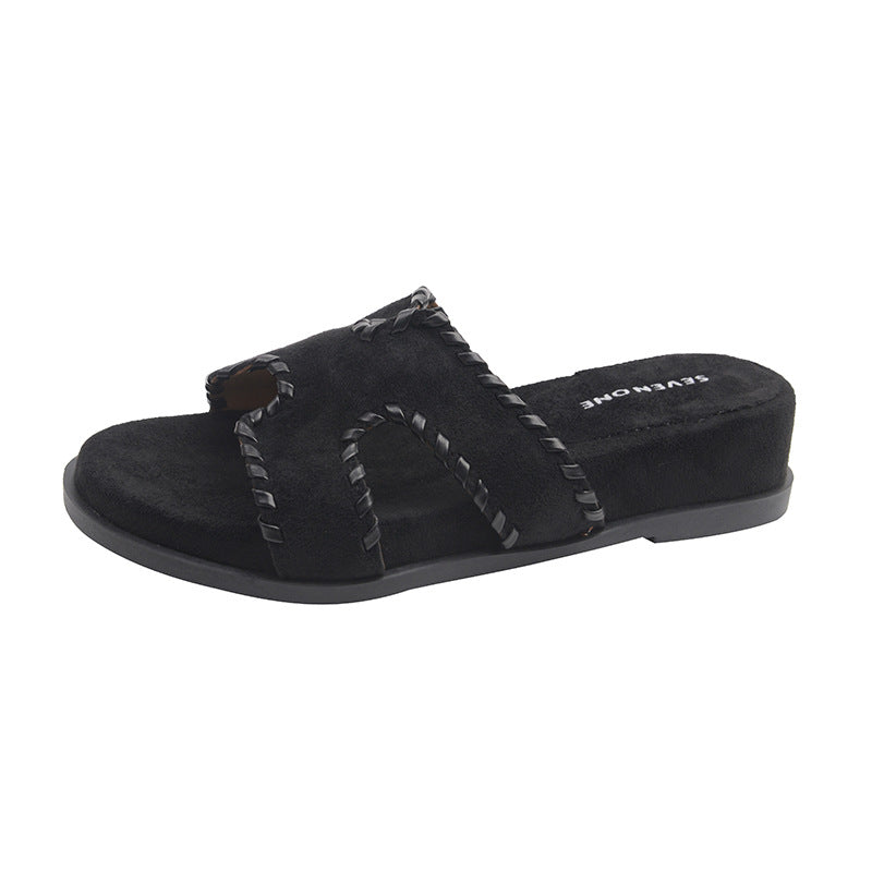 Damen Riemchen-Pantoletten mit handgearbeiteten Details R&B