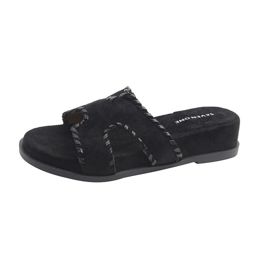 Damen Riemchen-Pantoletten mit handgearbeiteten Details R&B