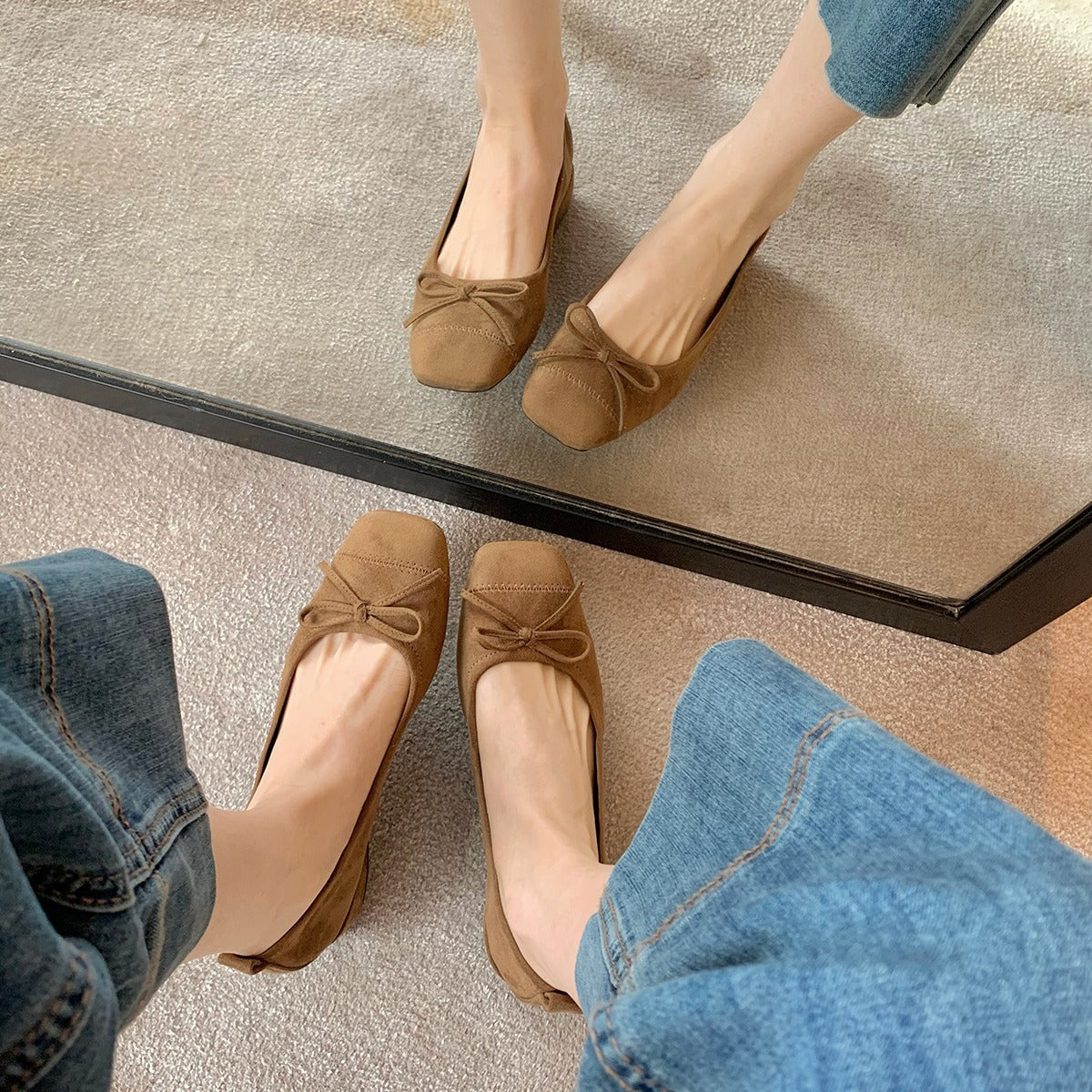 Damen Ballerina-Schuhe mit dekorativem Schleifendetail und bequemer Passform