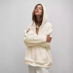 Damen Kuschelige Zip-Hoodie mit Oversized-Schnitt R&B