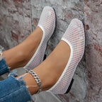 Damen atmungsaktive Slip-On Ballerinas mit flexiblem Netzdesign R&B