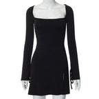 Damen Langärmliges Wickelkleid mit asymmetrischem Schnitt und eleganten Taillenzug R&B