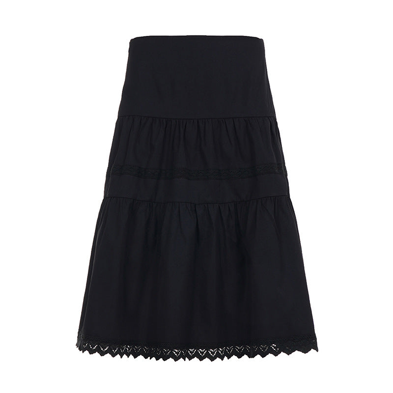 Damen luftiger Maxirock mit eleganten Rüschendetails R&B