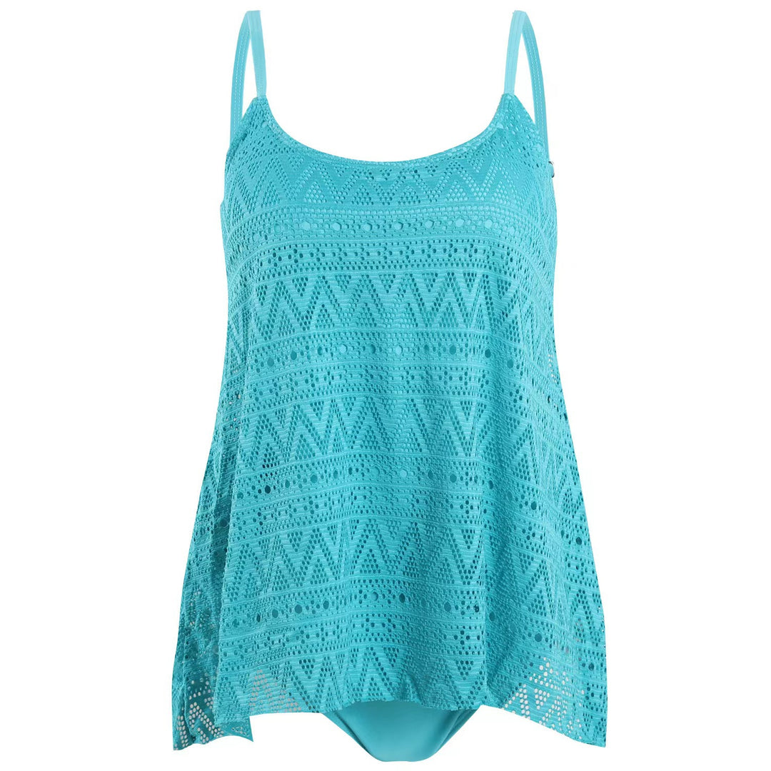 Damen elegantes Strandtop mit modischem Lochmuster R&B