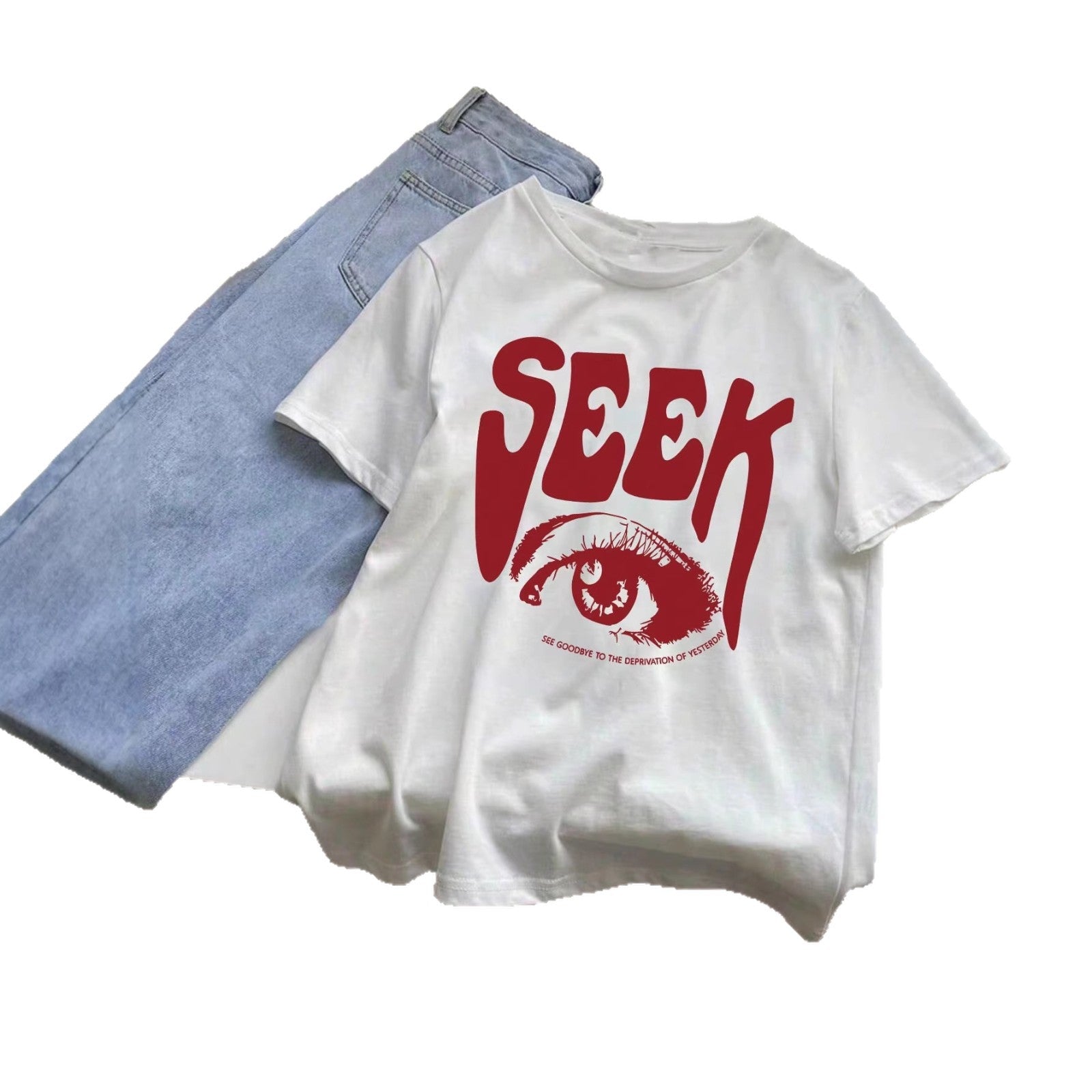 Damen T-Shirt mit auffälligem Grafikdruck R&B