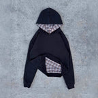 Damen Kapuzenpullover mit modernem Karo-Futter R&B
