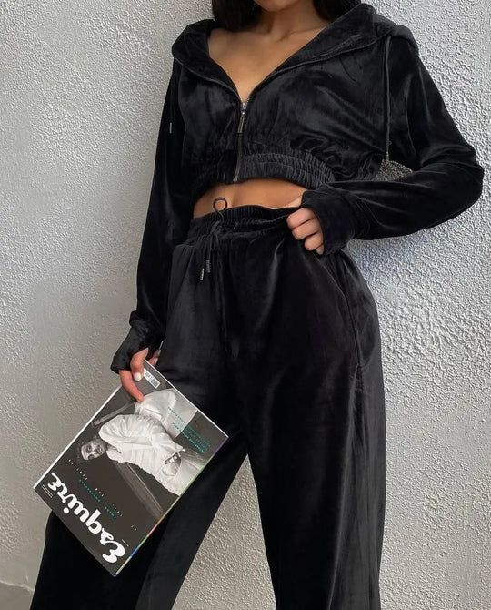 Damen sportliches Samt-Set R&B