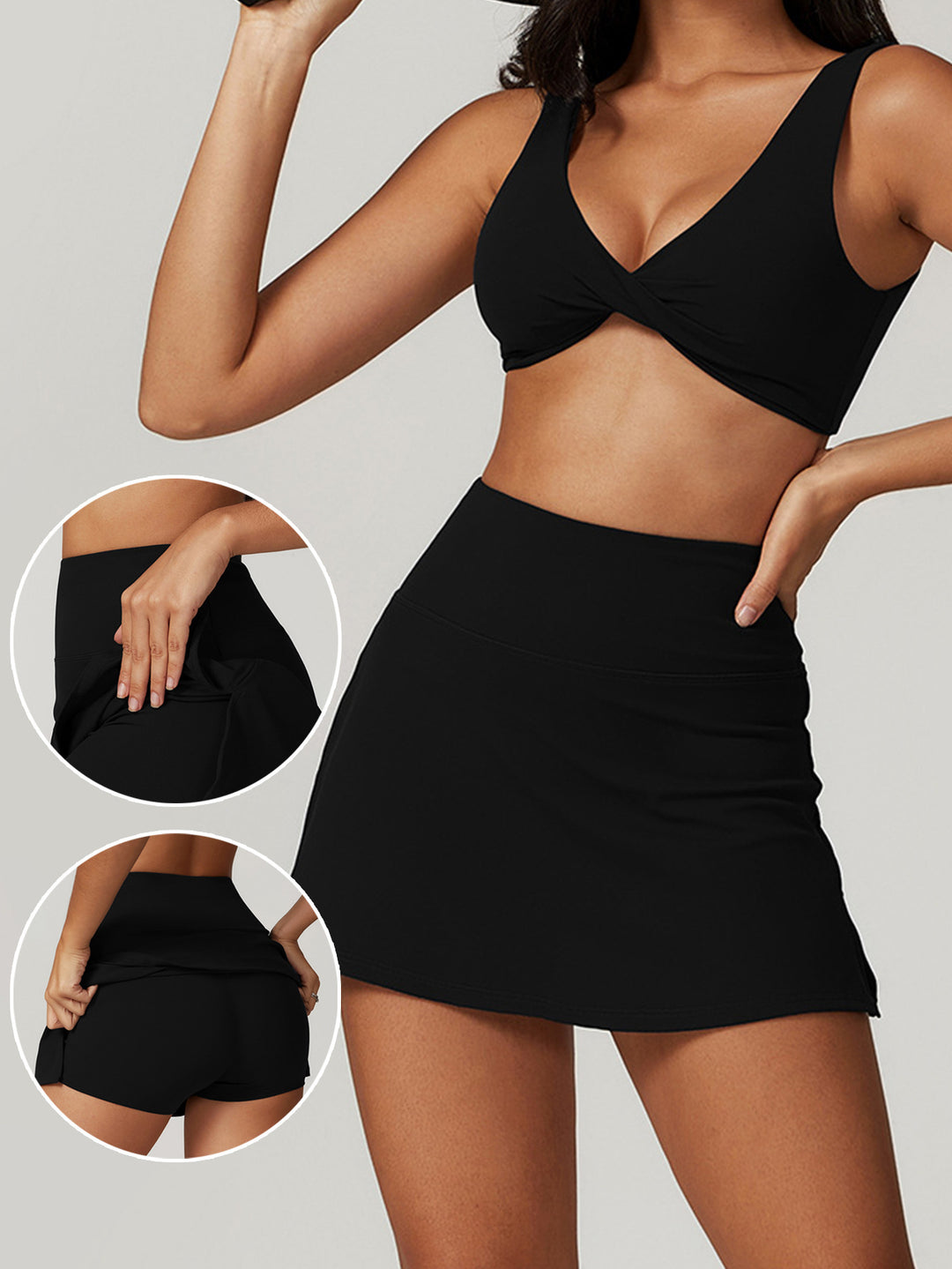 Damen Sportliches Bikini-Set mit eleganter Wickelrock-Optik R&B